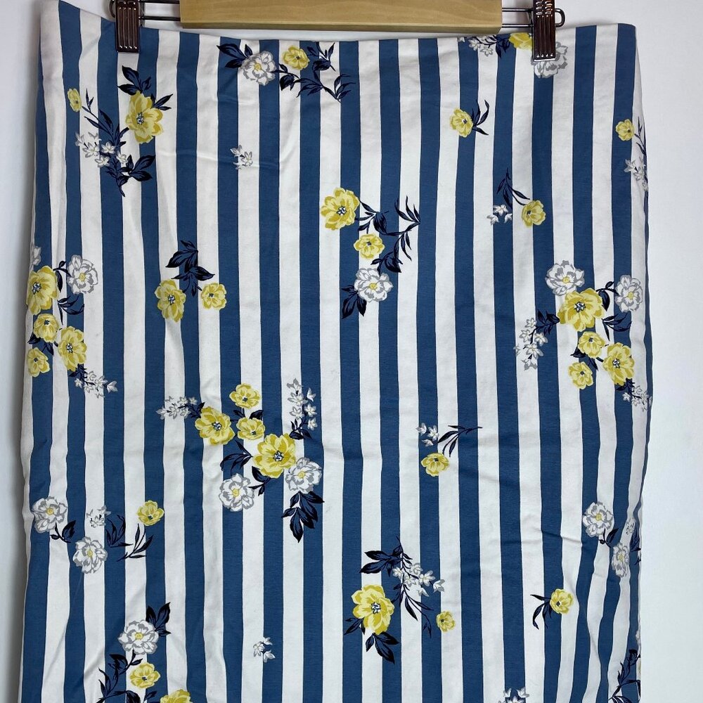 LOFT Outlet Pencil Skirt Striped Floral Size 14